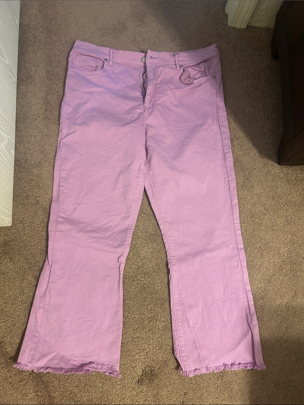 LOFT Lavender Cropped Flare Jeans